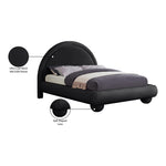 Madrid Velvet Upholstered Queen Bed in Black