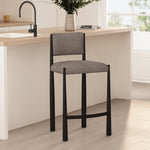 Lennor Boucle Metal Counter Stool in Mushroom