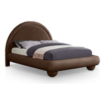 Madrid Velvet Upholstered Queen Bed in Brown