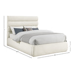 Adam Boucle Fabric Upholstered Queen Bed in Cream