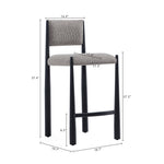 Lennor Boucle Metal Counter Stool in Mushroom
