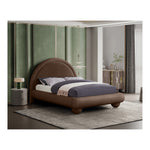 Madrid Velvet Upholstered Queen Bed in Brown