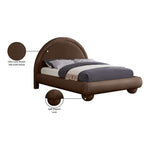 Madrid Velvet Upholstered Queen Bed in Brown