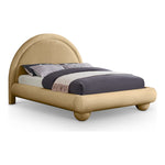 Madrid Velvet Upholstered Queen Bed in Camel