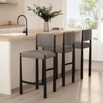 Lennor Boucle Metal Counter Stool in Mushroom