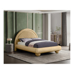Madrid Velvet Upholstered Queen Bed in Camel