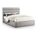 Adam Boucle Fabric Upholstered Queen Bed in Taupe