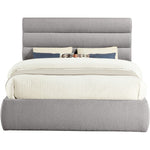Adam Boucle Fabric Upholstered Queen Bed in Taupe