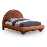 Madrid Velvet Upholstered Queen Bed in Cognac