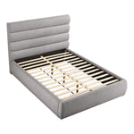Adam Boucle Fabric Upholstered Queen Bed in Taupe