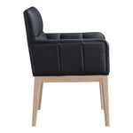 Adrian Vegan Leather Upholstered Dining Arm Chair in Black