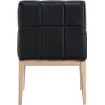 Adrian Vegan Leather Upholstered Dining Arm Chair in Black