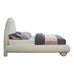 Madrid Velvet Upholstered Queen Bed in Cream