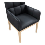 Adrian Vegan Leather Upholstered Dining Arm Chair in Black