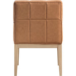 Adrian Vegan Leather Upholstered Dining Arm Chair in Cognac