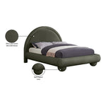 Madrid Velvet Upholstered Queen Bed in Green