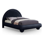 Madrid Velvet Upholstered Queen Bed in Navy
