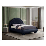 Madrid Velvet Upholstered Queen Bed in Navy