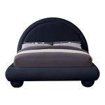 Madrid Velvet Upholstered Queen Bed in Navy