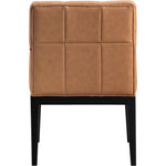 Adrian Vegan Leather Upholstered Dining Arm Chair in Cognac