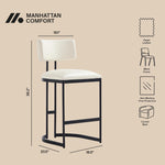 Juno Vegan Leather Metal Counter Stool in Ivory