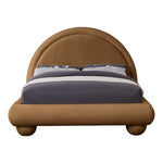 Madrid Velvet Upholstered Queen Bed in Saddle