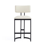 Juno Vegan Leather Metal Counter Stool in Ivory
