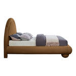 Madrid Velvet Upholstered Queen Bed in Saddle