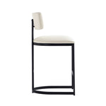 Juno Vegan Leather Metal Counter Stool in Ivory