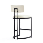 Juno Vegan Leather Metal Counter Stool in Ivory
