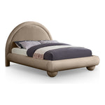 Madrid Velvet Upholstered Queen Bed in Taupe
