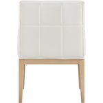 Adrian Vegan Leather Upholstered Dining Arm Chair in Cream