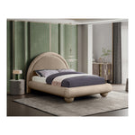 Madrid Velvet Upholstered Queen Bed in Taupe