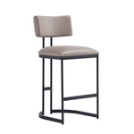 Juno Vegan Leather Metal Counter Stool in Taupe