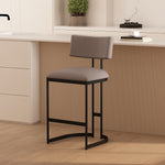 Juno Vegan Leather Metal Counter Stool in Taupe
