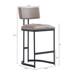 Juno Vegan Leather Metal Counter Stool in Taupe