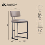 Juno Vegan Leather Metal Counter Stool in Taupe