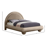 Madrid Velvet Upholstered Queen Bed in Taupe