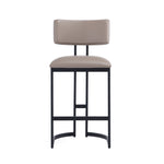 Juno Vegan Leather Metal Counter Stool in Taupe