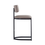 Juno Vegan Leather Metal Counter Stool in Taupe