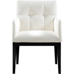 Adrian Vegan Leather Upholstered Dining Arm Chair in Cream