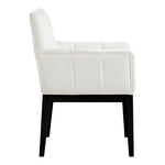 Adrian Vegan Leather Upholstered Dining Arm Chair in Cream
