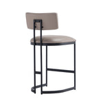 Juno Vegan Leather Metal Counter Stool in Taupe