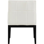 Adrian Vegan Leather Upholstered Dining Arm Chair in Cream