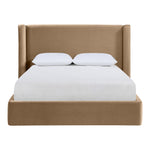Kendall Velvet Upholstered King Bed in Beige