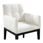 Adrian Vegan Leather Upholstered Dining Arm Chair in Cream