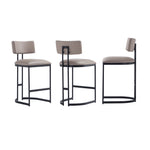 Juno Vegan Leather Metal Counter Stool in Taupe