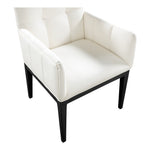 Adrian Vegan Leather Upholstered Dining Arm Chair in Cream