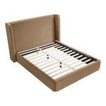 Kendall Velvet Upholstered King Bed in Beige