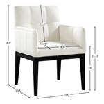 Adrian Vegan Leather Upholstered Dining Arm Chair in Cream